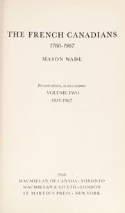 Tapa de The French Canadians; 1760-1967
