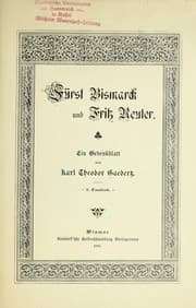 Tapa de Fürst Bismarck und Fritz Reuter