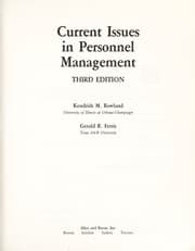 Tapa de Current issues in personnel management