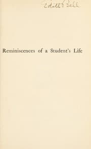 Tapa de Reminiscences of a student's life