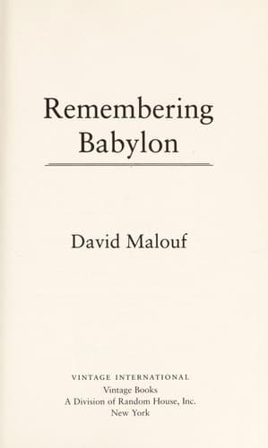 Tapa de Remembering Babylon