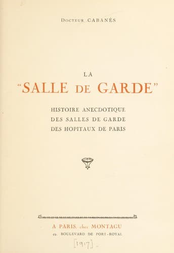 Tapa de La "Salle de garde"