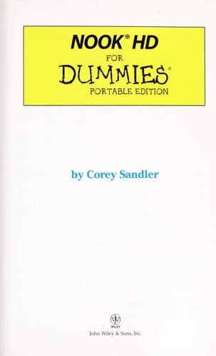 Tapa de NOOK HD for dummies