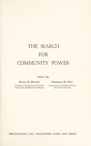 Tapa de The search for community power
