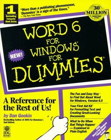 Tapa de Word 6 for Windows for Dummies (For Dummies (Computers))