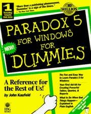 Tapa de Paradox 5 for Windows for dummies