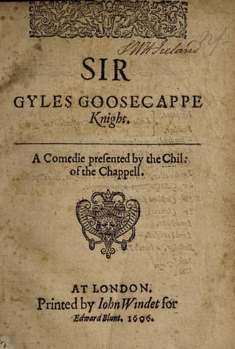 Tapa de Sir Gyles Goosecappe, knight