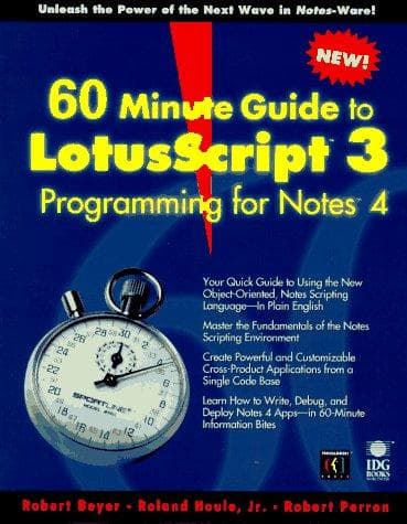 Tapa de 60 minute guide to LotusScript 3 programming for Lotus Notes 4