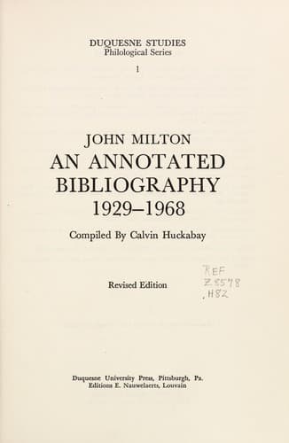 Tapa de John Milton: an annotated bibliography