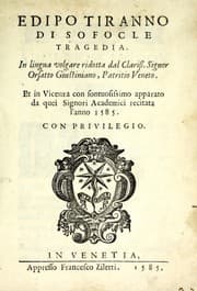 Tapa de Edipo tiranno di Sofocle