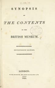 Tapa de Synopsis of the contents of the British Museum