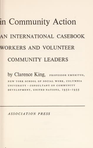 Tapa de Working with people in community action