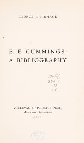 Tapa de E.E. Cummings
