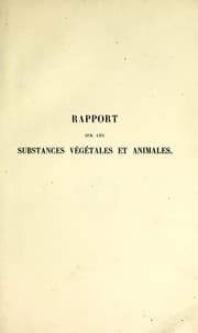 Tapa de Rapport sur les substances végétales et animales, fait à la commission française du jury international de l'Exposition universelle de Londres