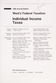Tapa de 1989 Edition West's Federal Taxation