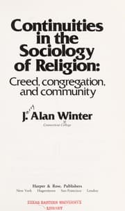 Tapa de Continuities in the sociology of religion