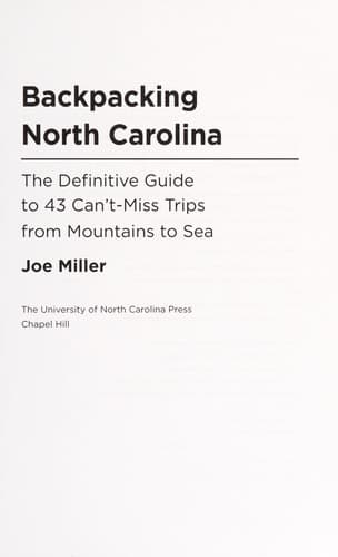 Tapa de Backpacking North Carolina