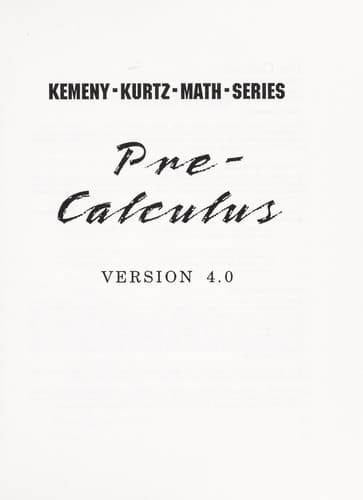 Tapa de Pre-calculus, version 3.0.