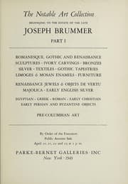 Tapa de The notable art collection belonging to the estate of the late Joseph Brummer, Part I.