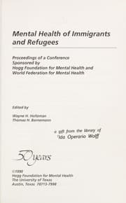 Tapa de Mental health of immigrants and refugees