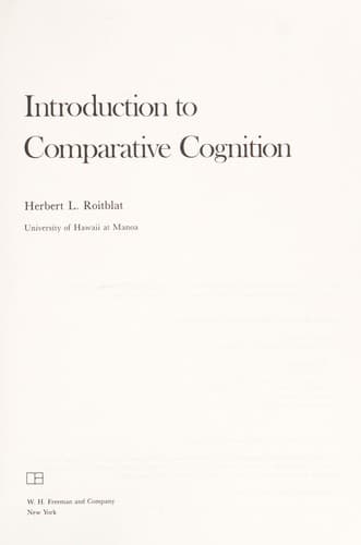 Tapa de Introduction to comparative cognition