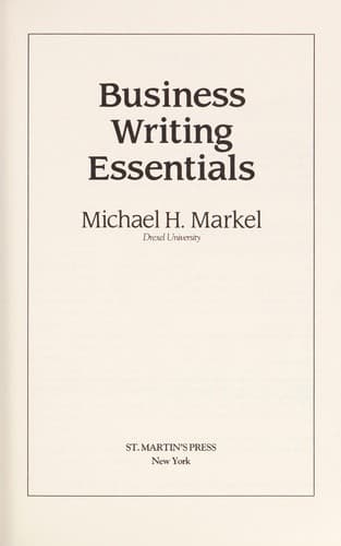 Tapa de Business writing essentials