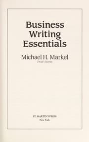 Tapa de Business writing essentials