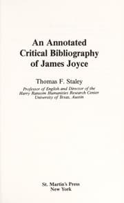 Tapa de An annotated critical bibliography of James Joyce