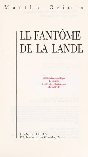 Tapa de Le fantôme de la lande
