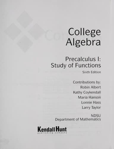 Tapa de College algebra