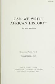 Tapa de Can we write African history?