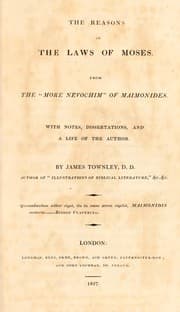 Tapa de The reasons of the laws of Moses. From the More Nevochim of Maimonides