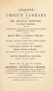 Tapa de Catalogue of the choice library of the late Mr. Francis Bedford, the eminent bookbinder