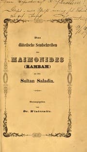Tapa de Das diätetische Sendschreiben des Maimonides (Rambam) an den Sultan Saladin