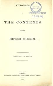 Tapa de Synopsis of the contents of the British Museum