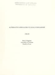Tapa de Alternative approaches to legal scholarship