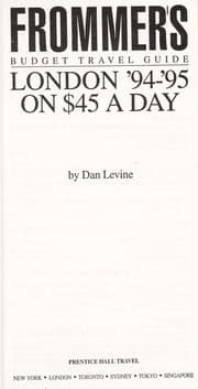 Tapa de Frommer's budget travel guide, London '94-'95 on $45 a day
