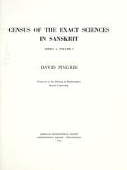 Tapa de Census of the exact sciences in Sanskrit