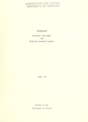 Tapa de Criminology