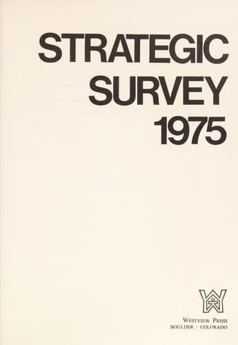 Tapa de Strategic survey 1975