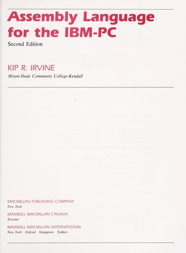Tapa de Assembly language for the IBM-PC