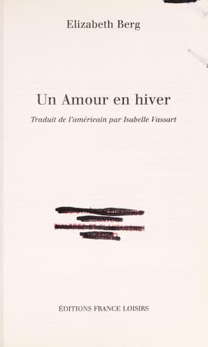 Tapa de Un amour en hiver