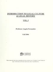 Tapa de Introduction to legal culture & legal history