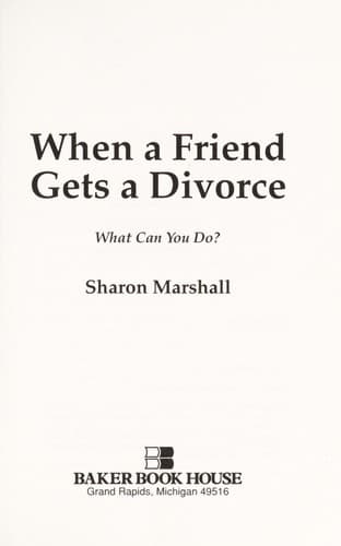 Tapa de When a friend gets a divorce