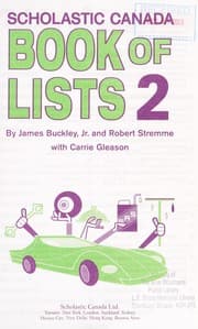 Tapa de Scholastic Canada book of lists 2