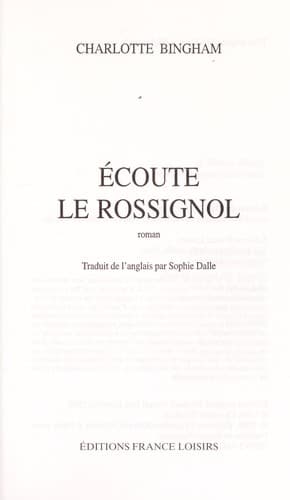 Tapa de Écoute le rossignol
