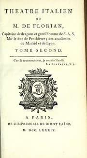 Tapa de Theatre italien de M. de Florian ...