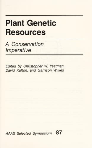 Tapa de Plant genetic resources