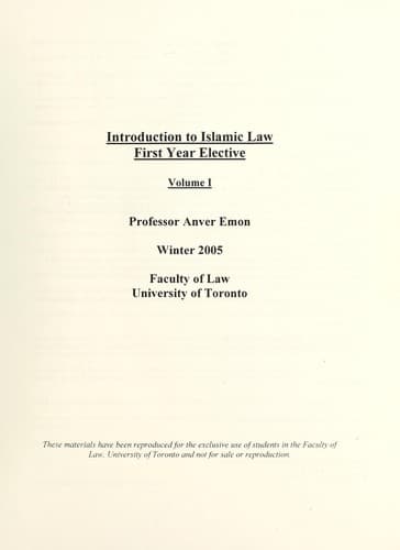 Tapa de Introduction to Islamic law