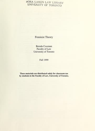 Tapa de Feminist theory